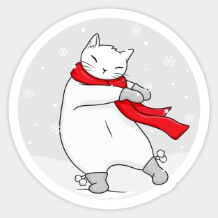 The dance of joy on a snowy day Sticker